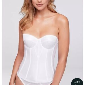 Dominique White Satin Torsolette size 40DD